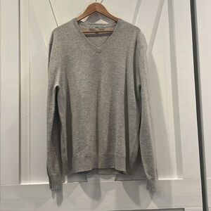 Neiman Marcus 100% Cashmere Grey V-Neck Sweater Size XXL Extra Extra Large